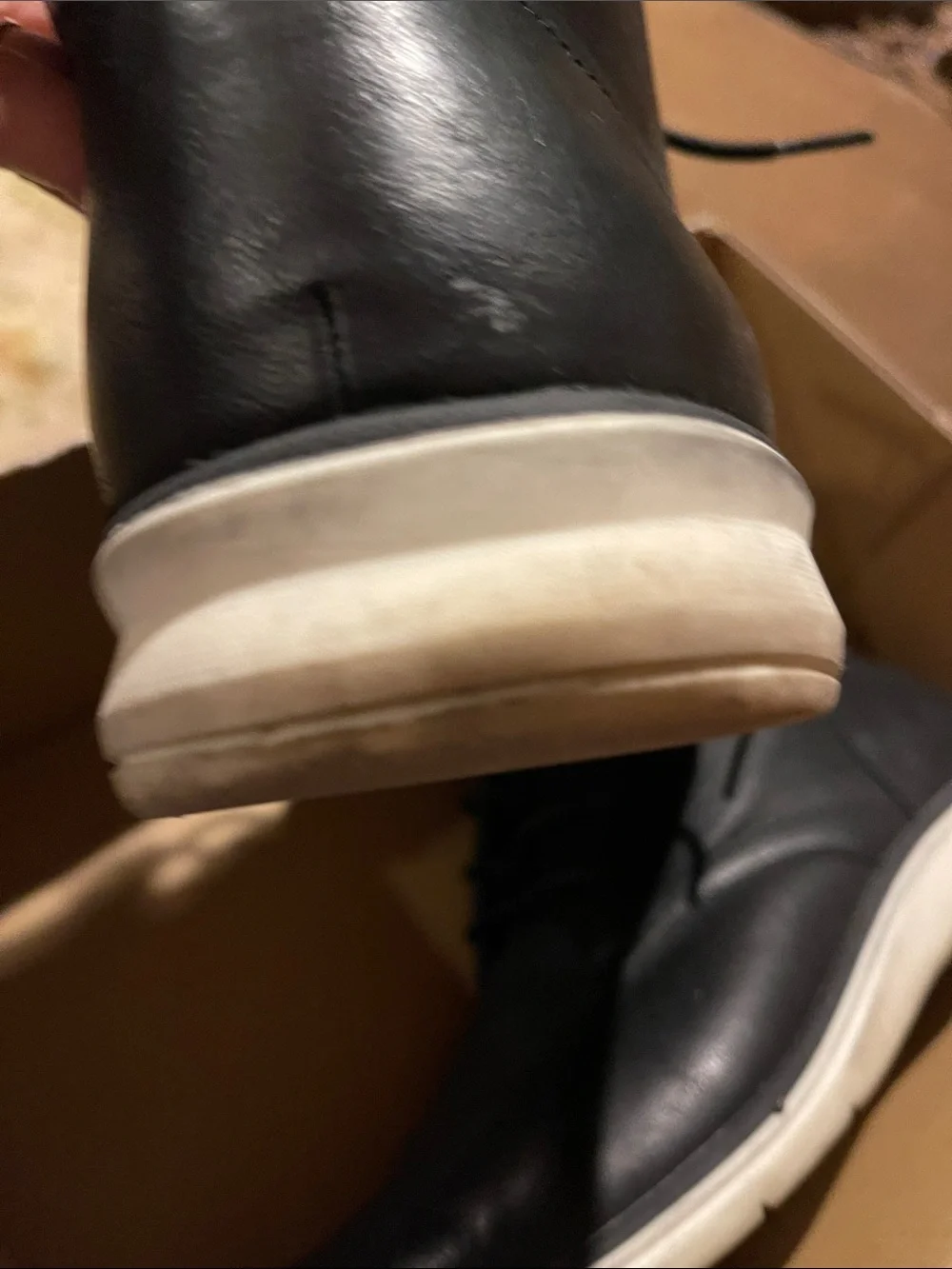 Aldo Men’s Wilsen Black Leather Casual Rubber Sole Oxfords SZ 11